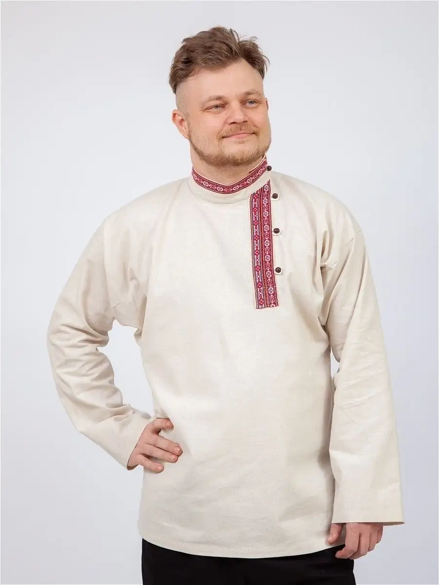 Рубашка косоворотка льняная