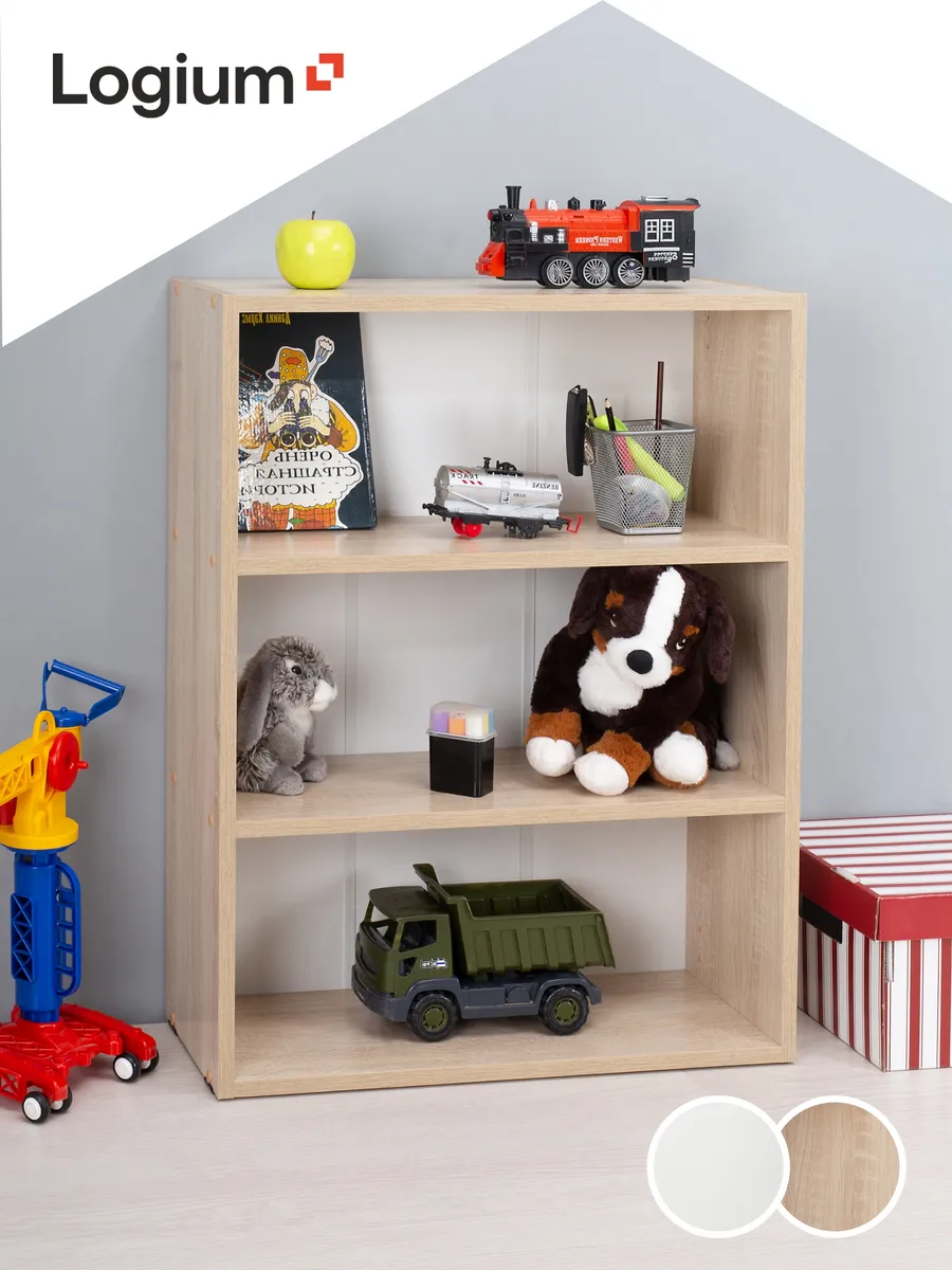 Стеллаж для игрушек в детскую, деревянный