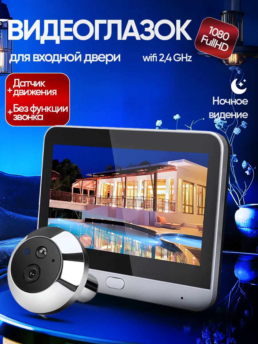 Для входной двери видеоглазок с монитором беспроводной wifi