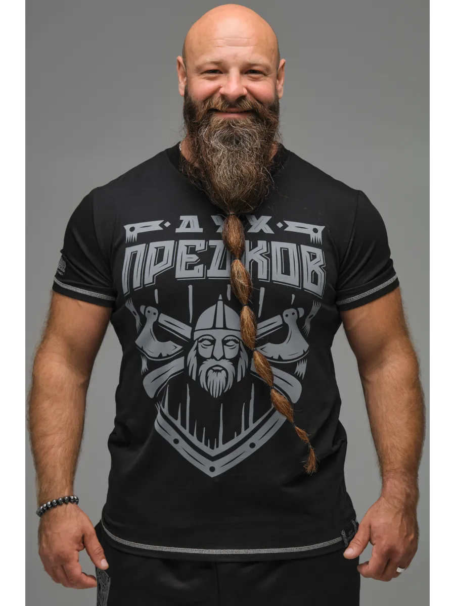 Футболка черная с принтом Топоры