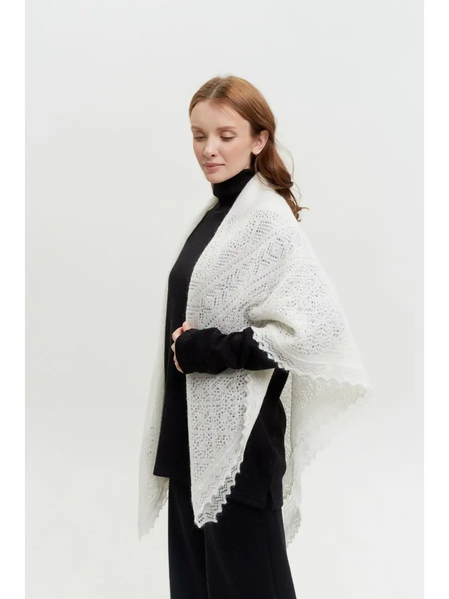 Пуховый платок женский теплый палантин шаль косынка подарок