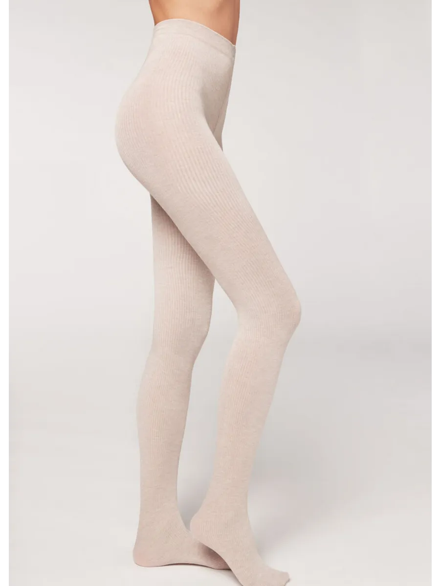 Колготки кашемировые в резинку