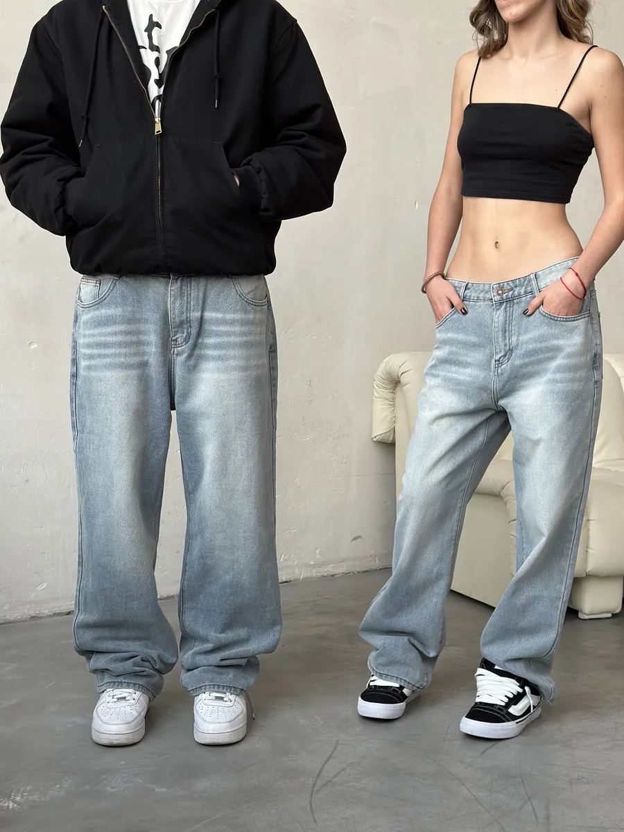 джинсы широкие трубы прямые оверсайз y2k