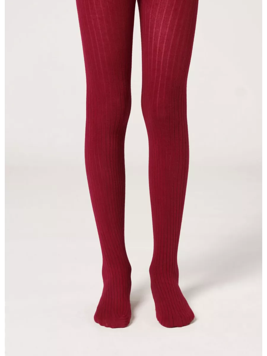 Колготки хлопковые в рубчик для девочек