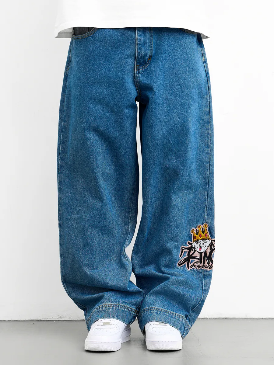 Джинсы широкие багги