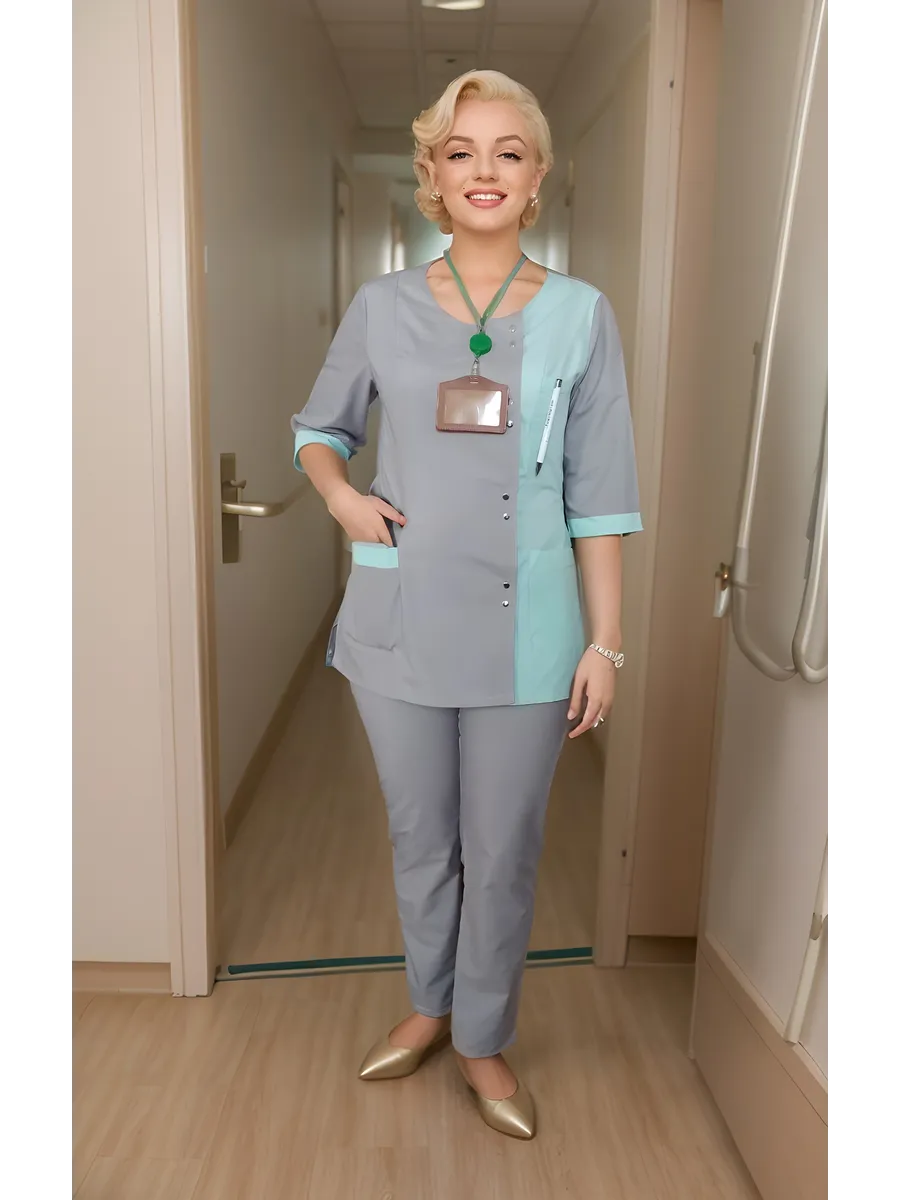 Костюм медицинский с прямыми брюками спецодежда