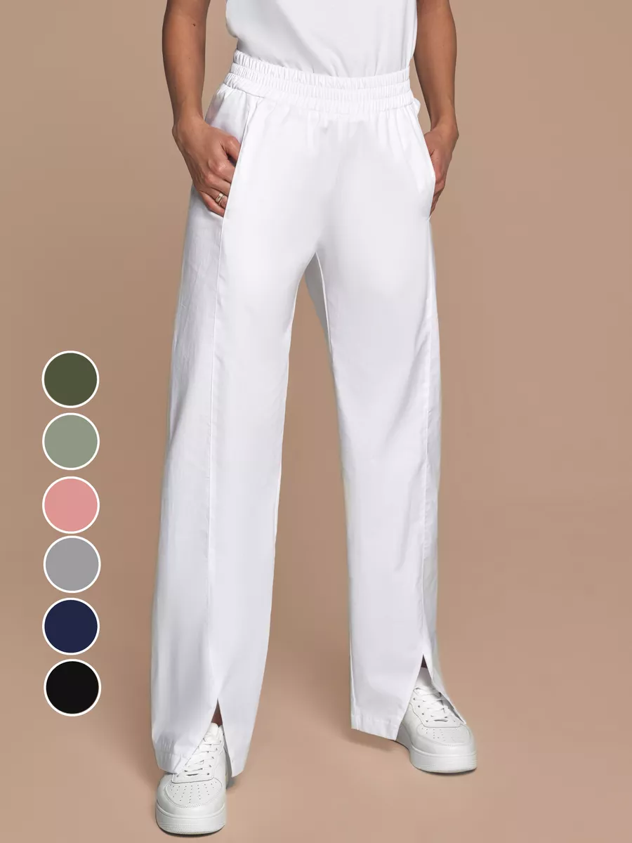 Брюки медицинские на резинке широкие