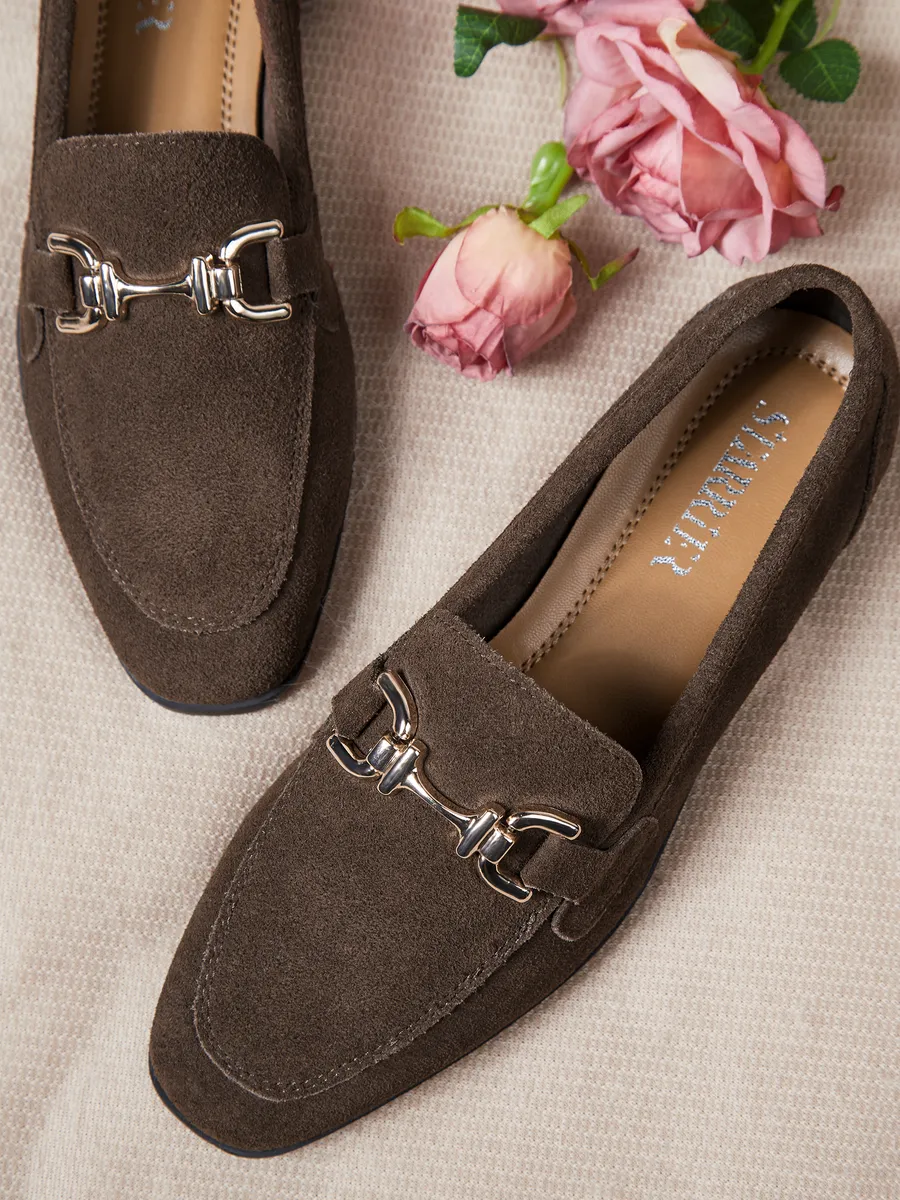 Осень лоферы натуральные замшевые на тонкой подошве