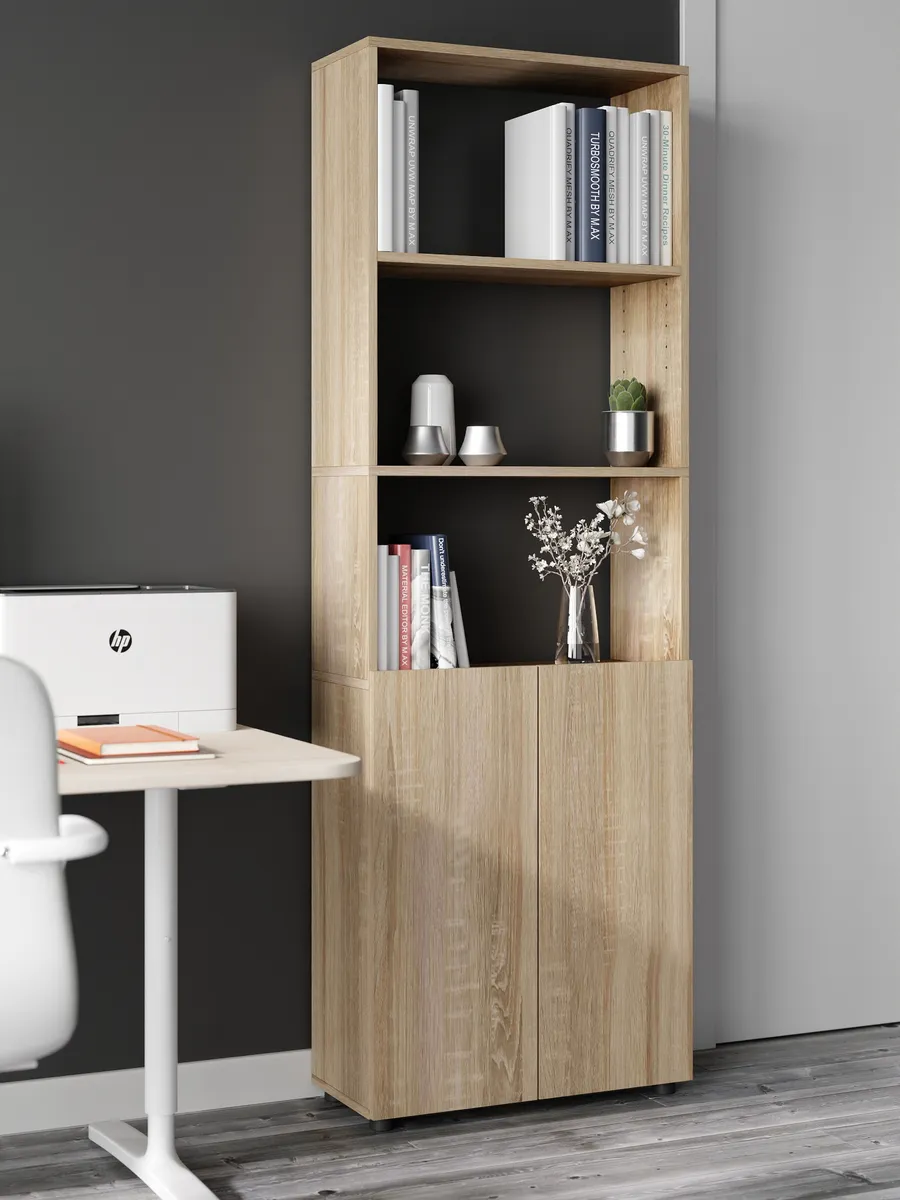 Шкаф пенал напольный с дверями и полками