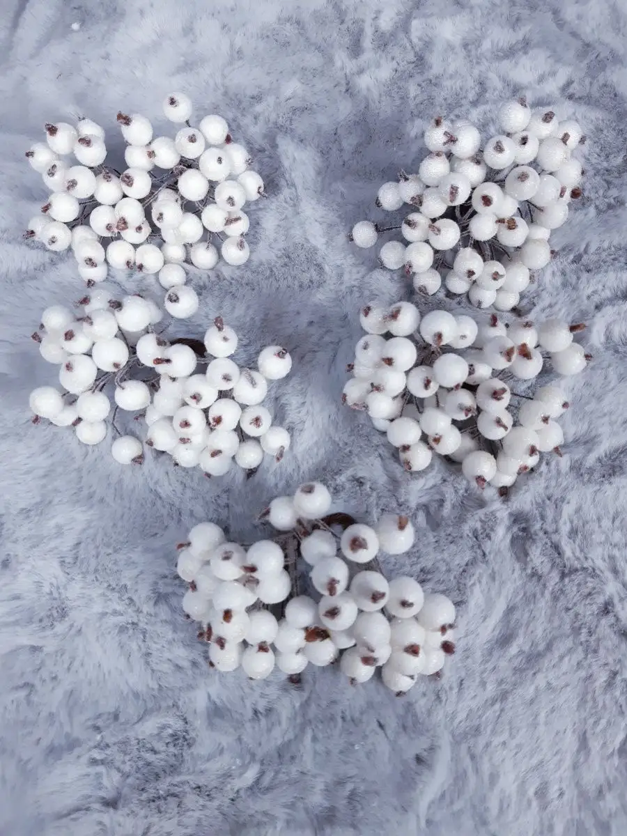 Веточки рябина ягоды искусственная на елку 5 веток