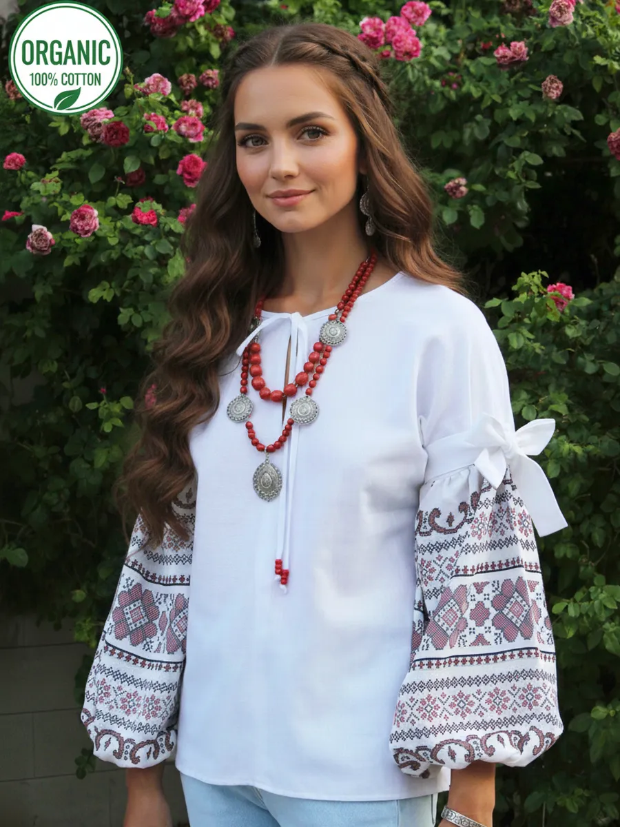 Рубашка с бантиком нарядная