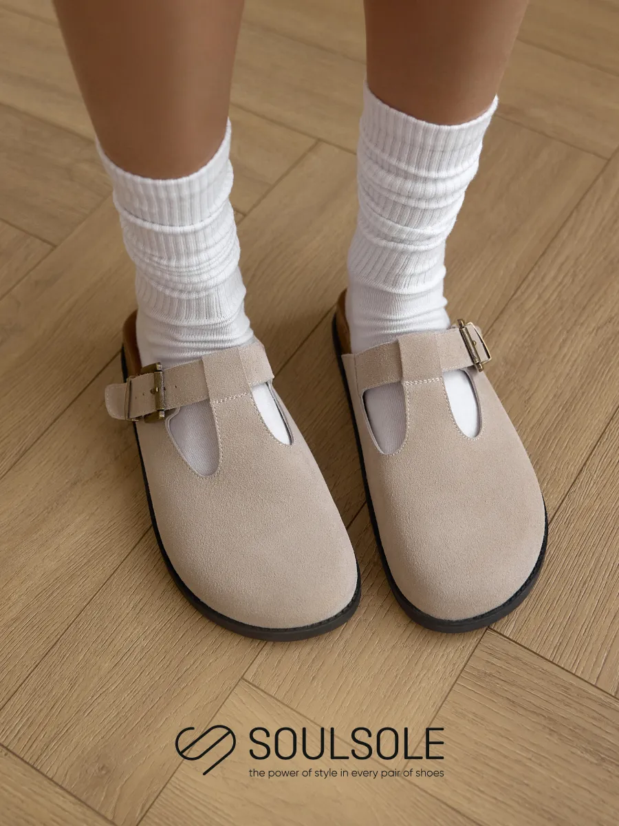 Сабо замшевые летние