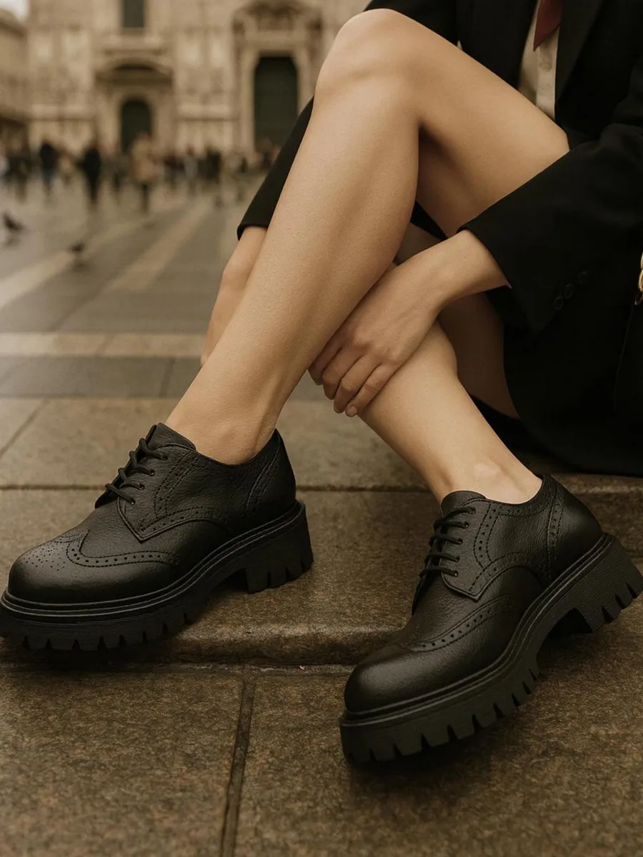 Лоферы полуботинки школьные на шнурках