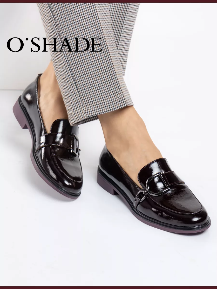 Лоферы женские бордовые