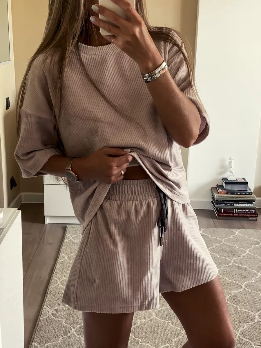 Пижама с шортами летняя домашний комплект