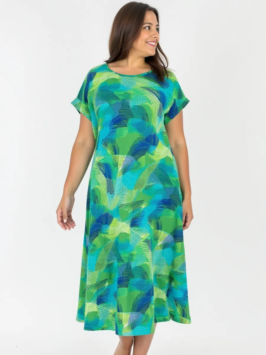 Платье хлопковое с короткими рукавами