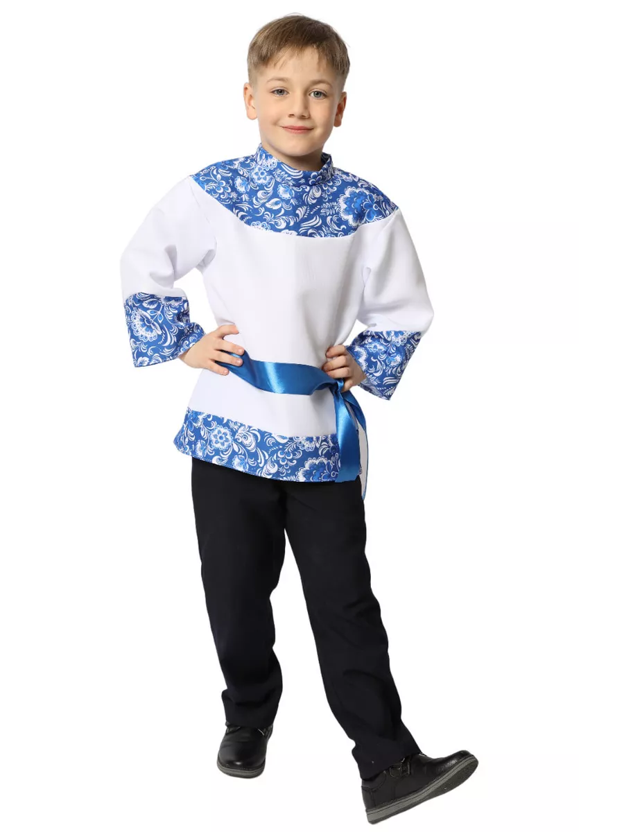 Русская народная рубаха косоворотка гжель