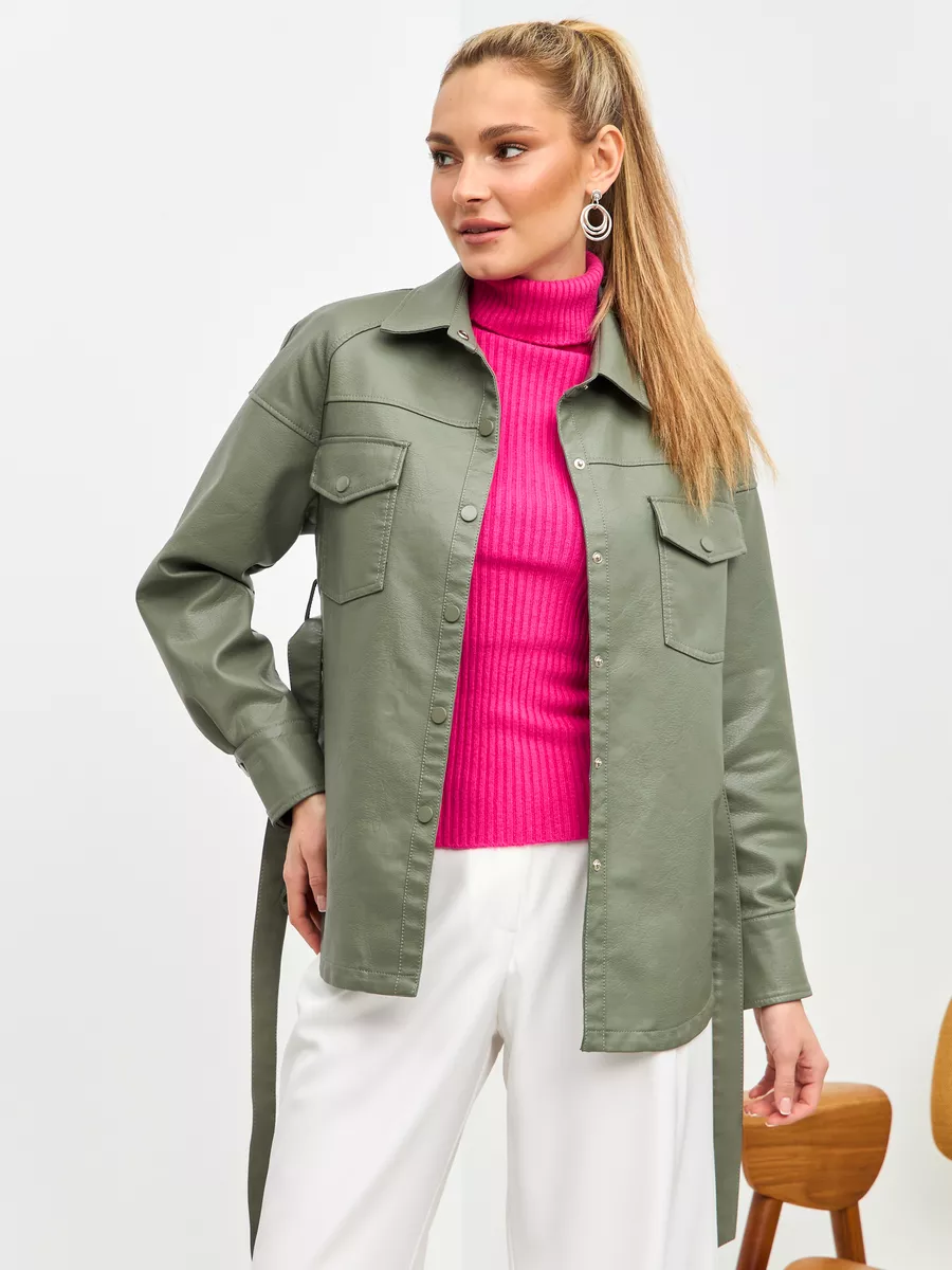 Кожаная рубашка осенняя