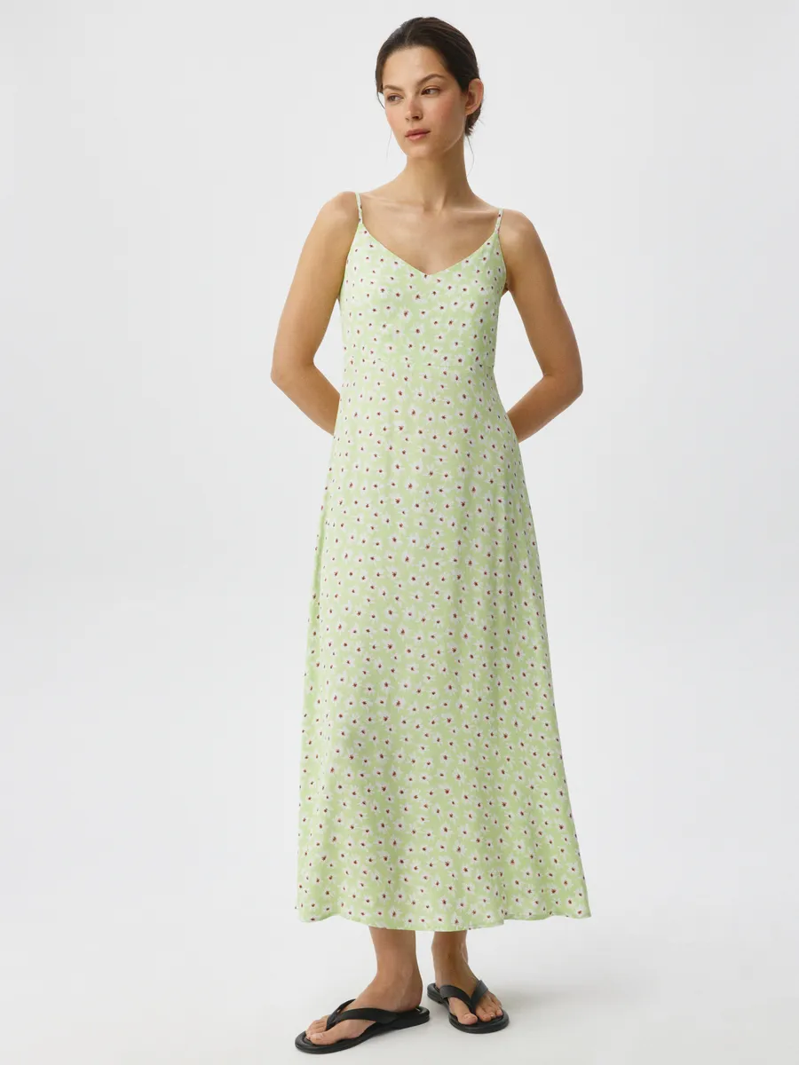 Сарафан миди с принтом из 100% вискозы