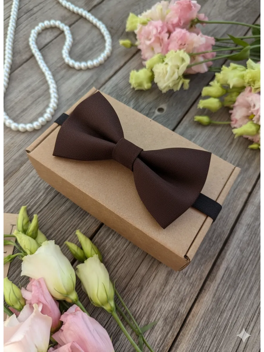 Галстук-бабочка коричневый