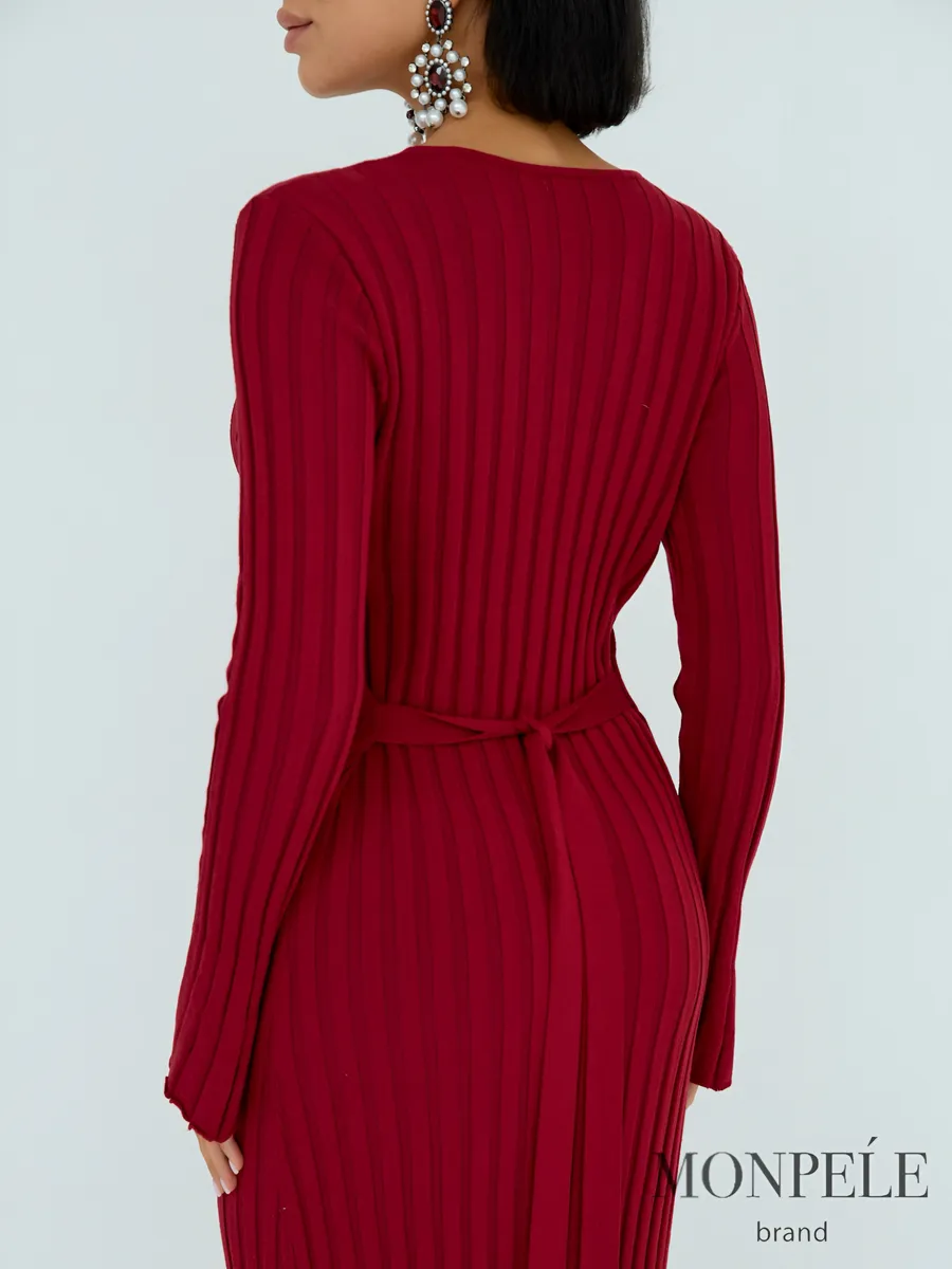 Платье лапша макси с завязками