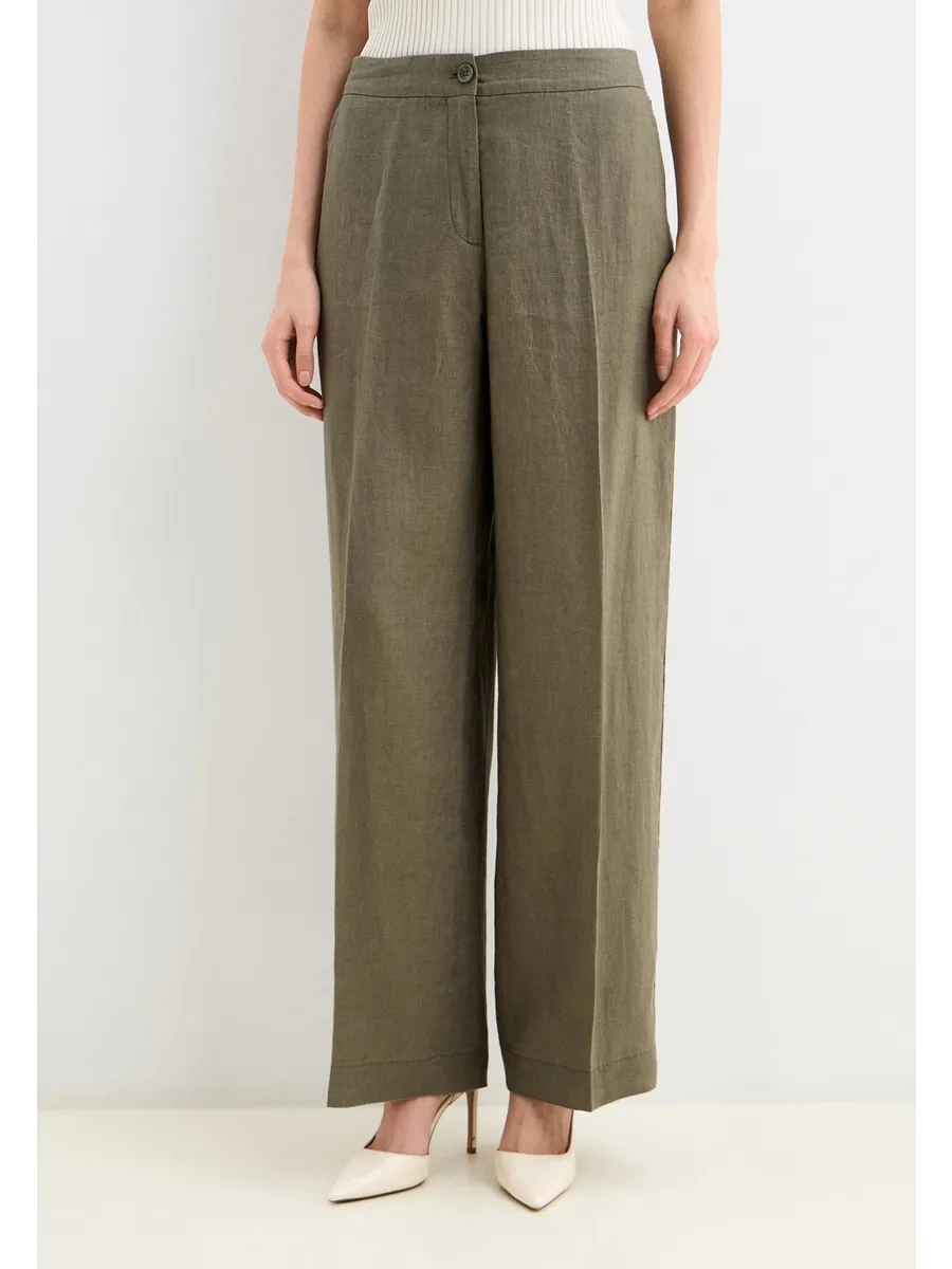Брюки свободные льняные