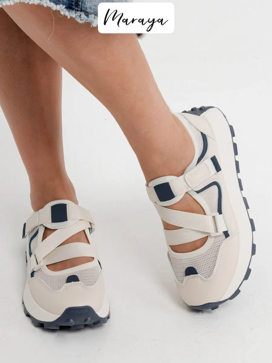 Летние кроссовки на платформе текстильные