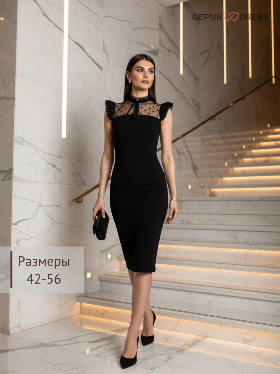 Платье вечернее праздничное офисное миди