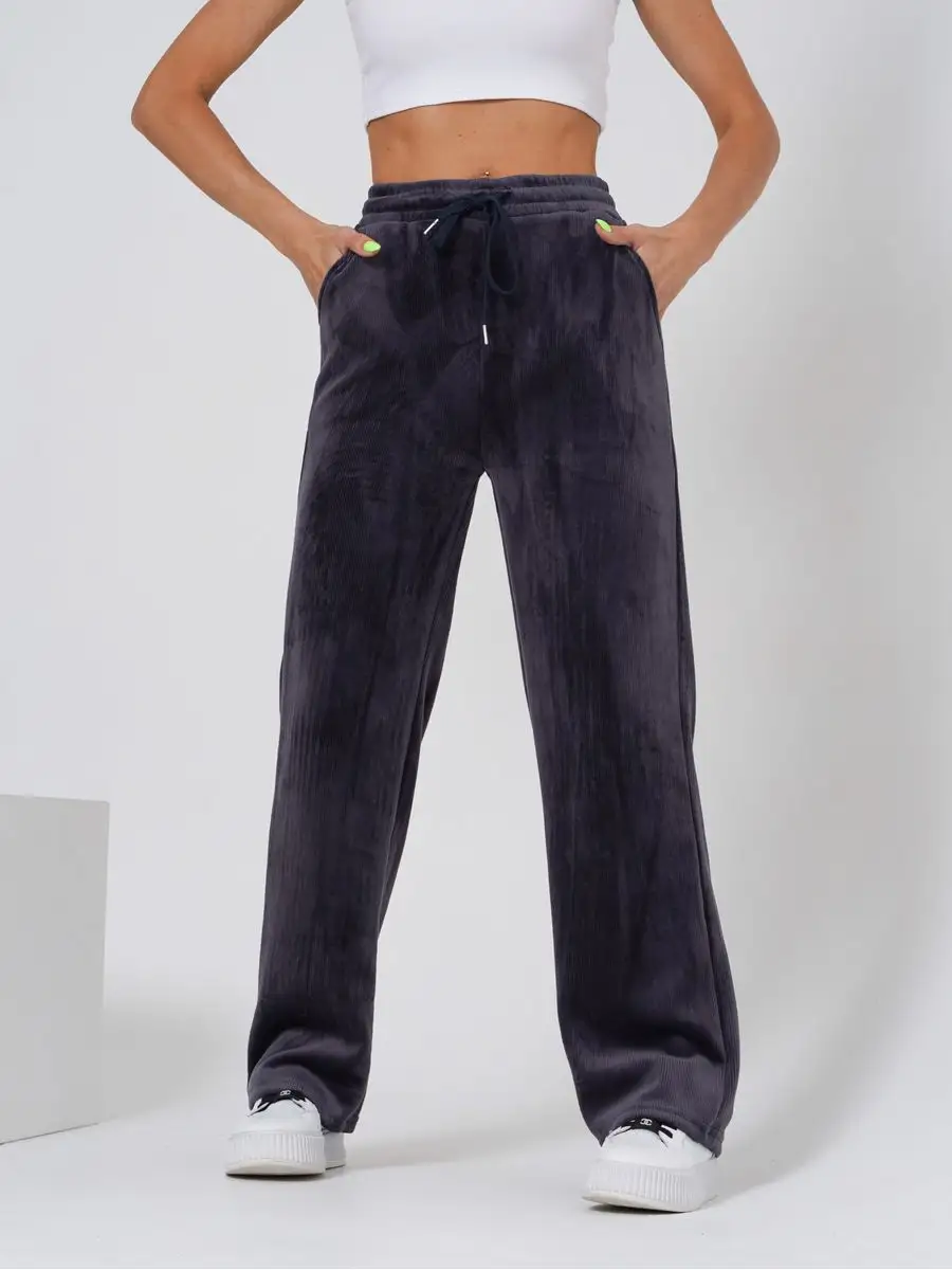 Брюки палаццо широкие с начесом