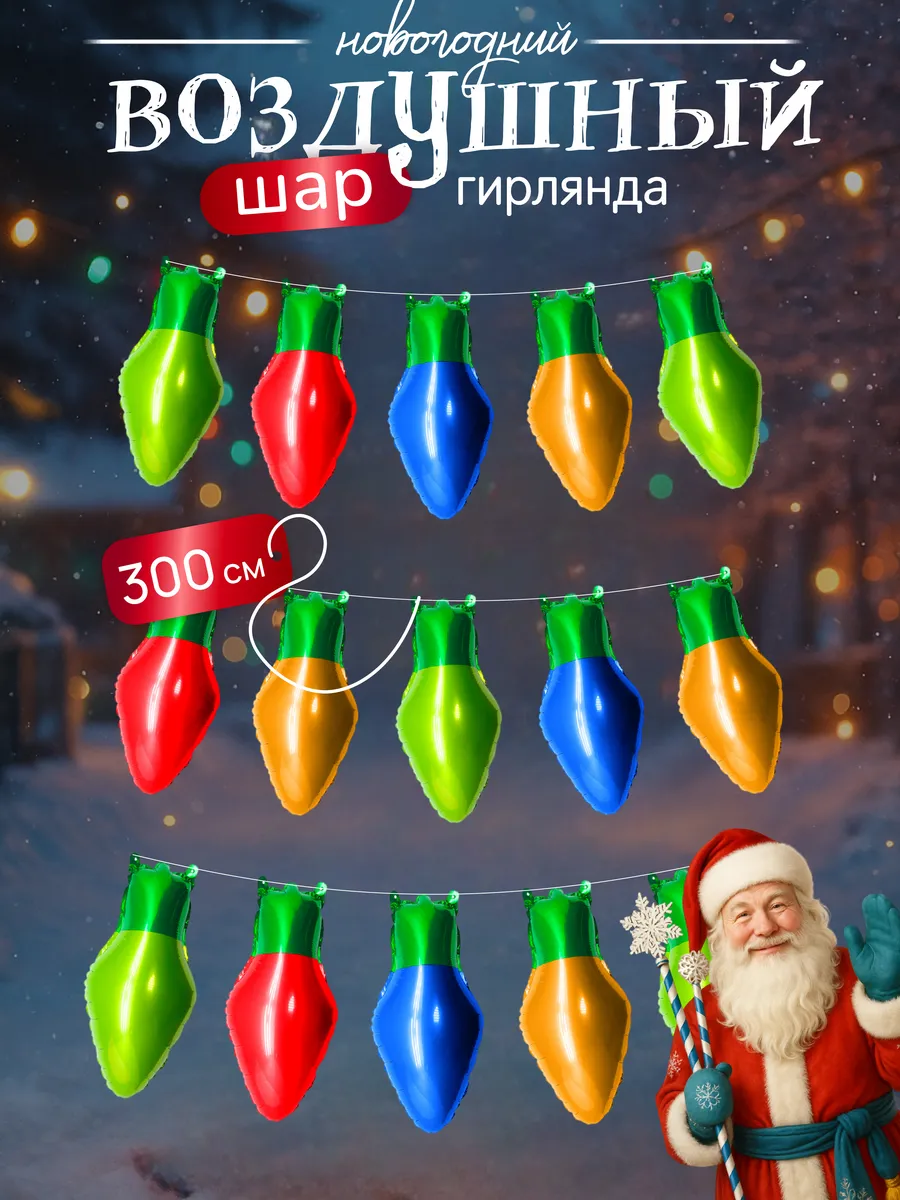 Новогодний набор воздушных шаров в подарок 2025