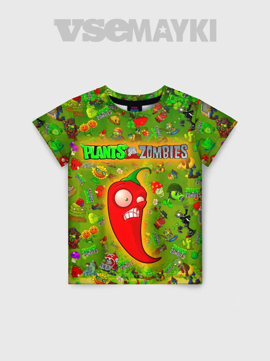 футболка с принтом plants vs zombies