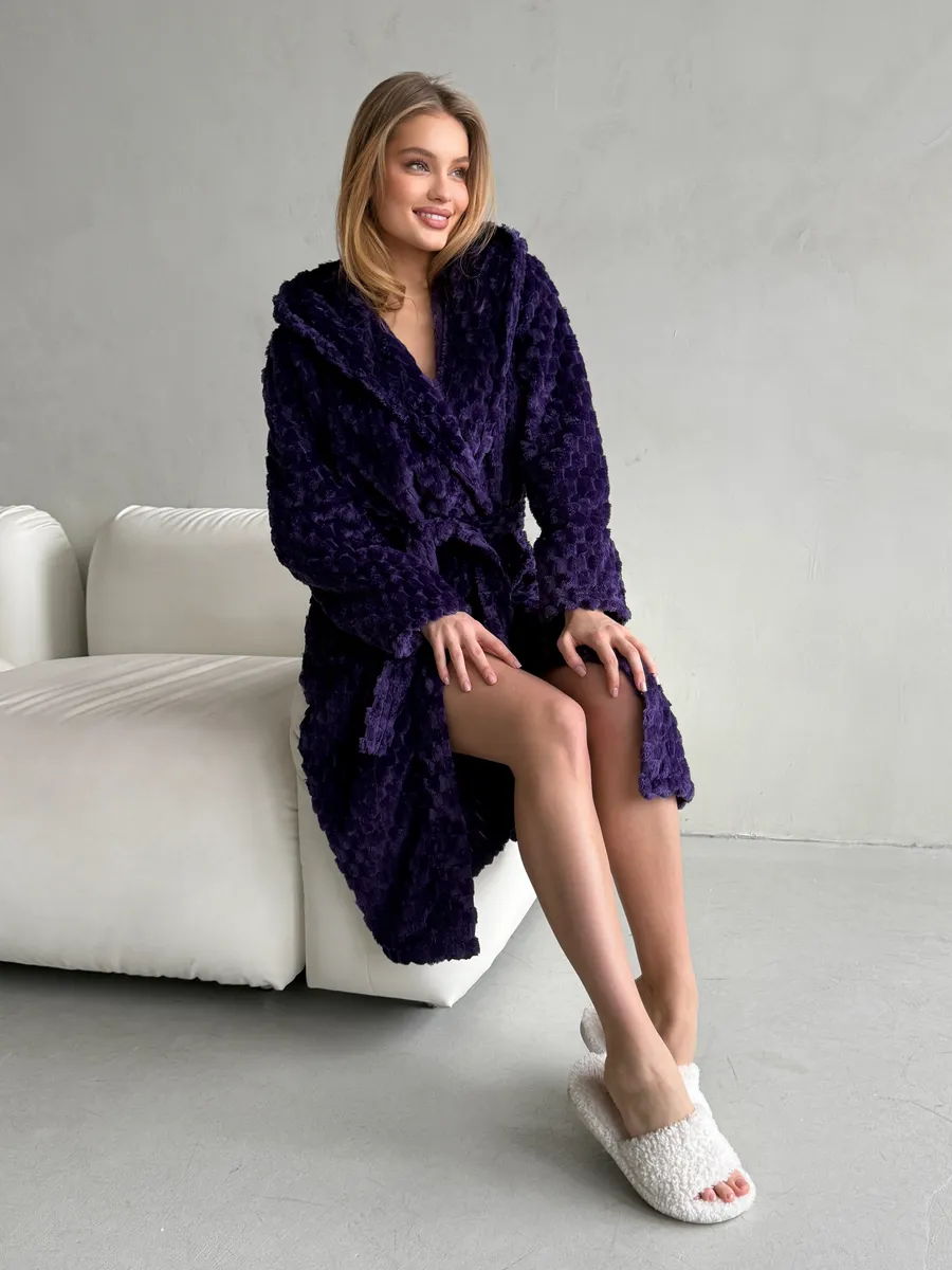 Махровый халат на запах домашний