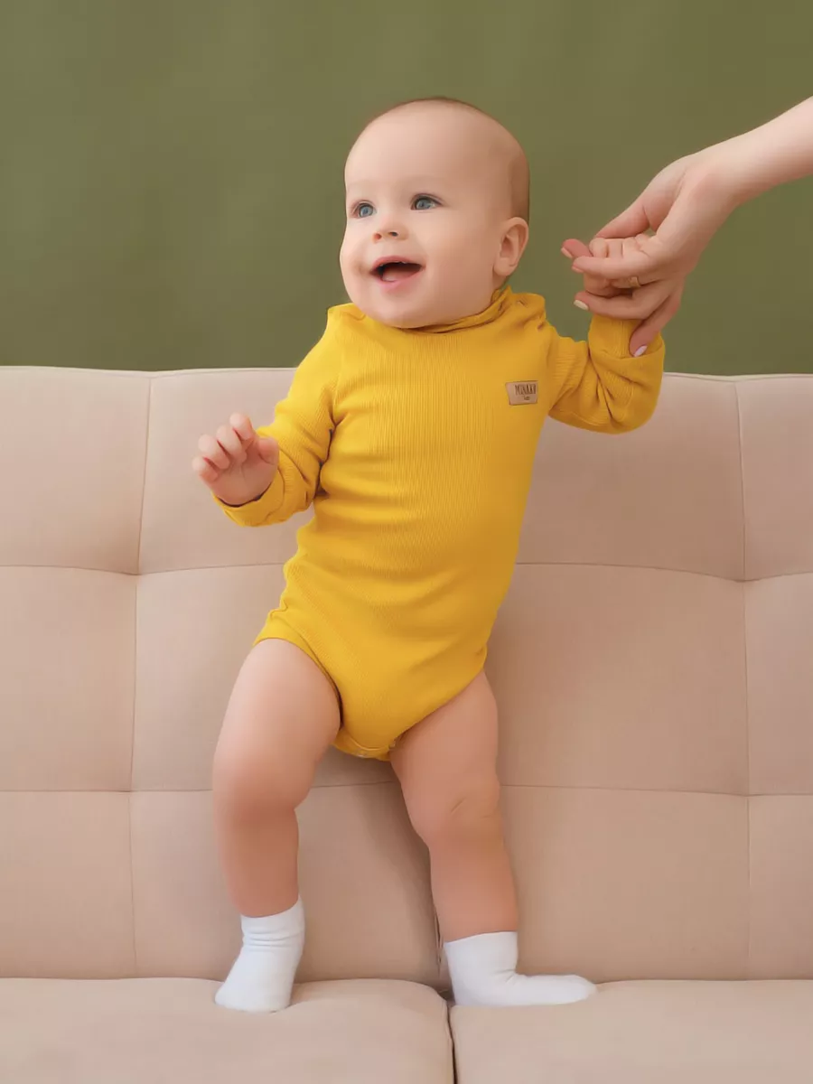 Боди для малышей и новорожденных с длинным рукавом