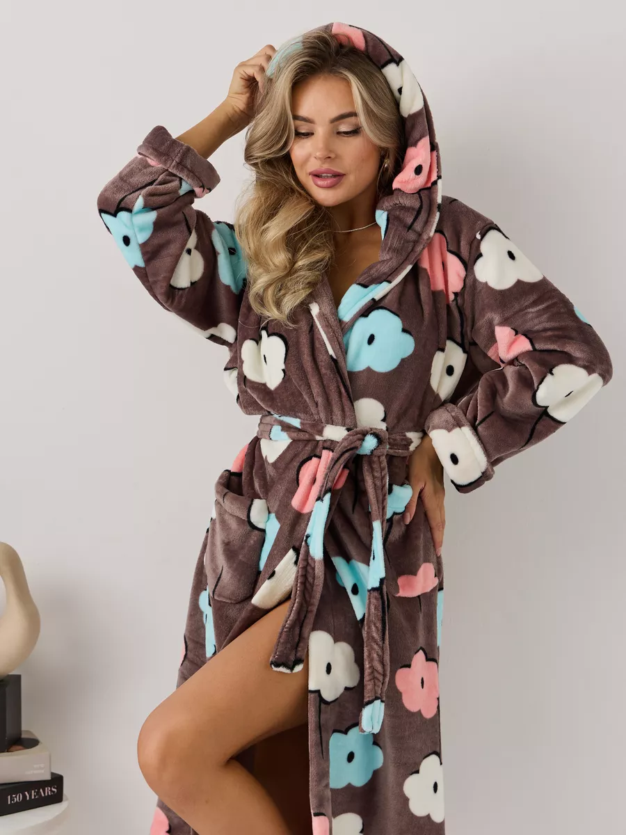 Домашний халат теплый махровый