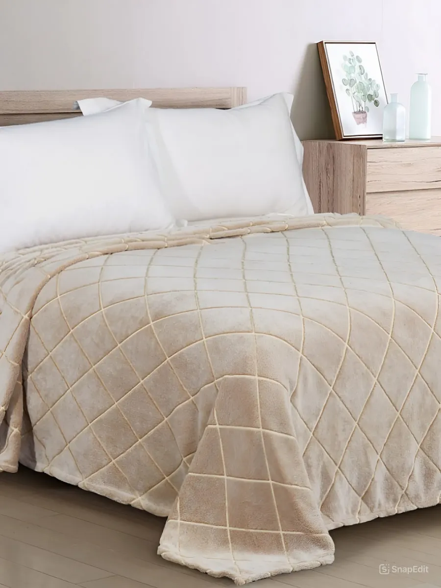 Плед покрывало 200х220 см пушистый велсофт на кровать диван