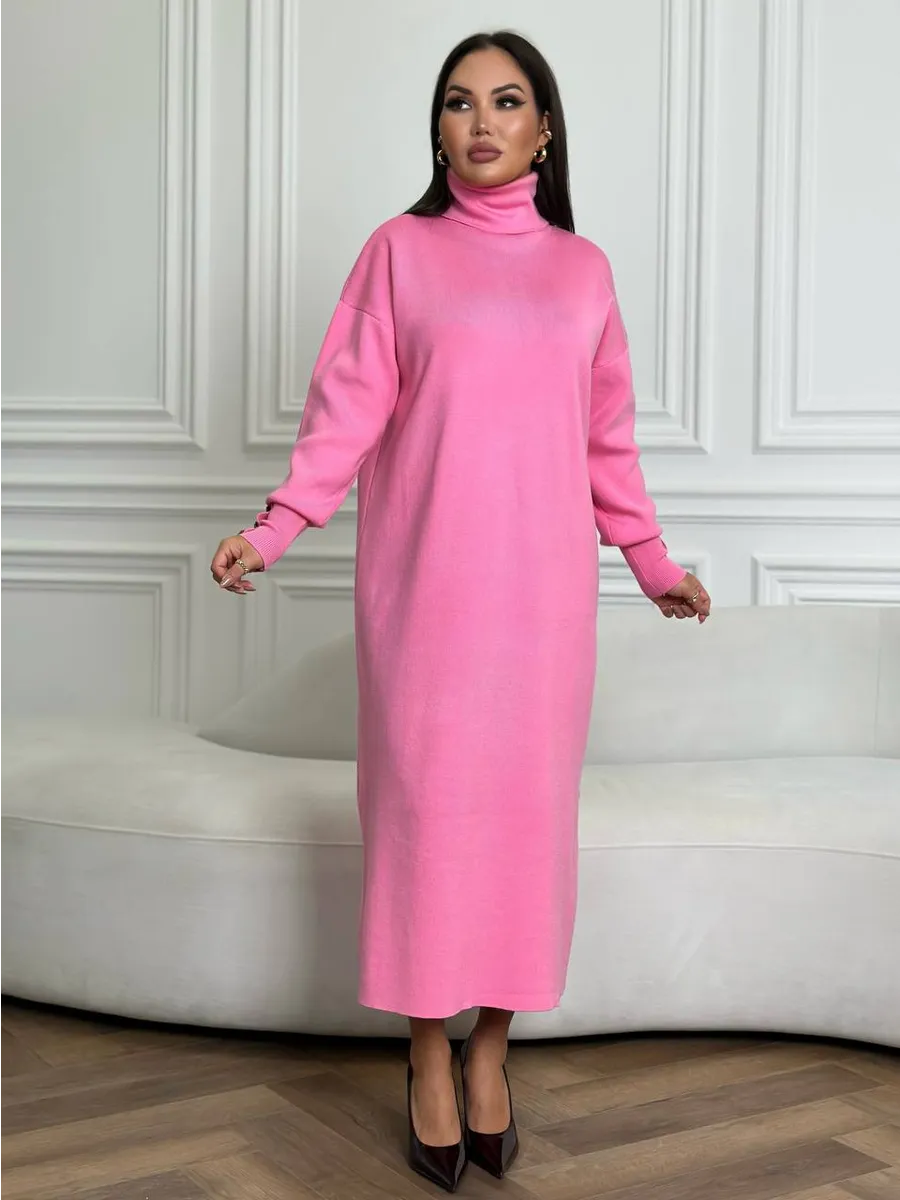 Платье вязаное теплое