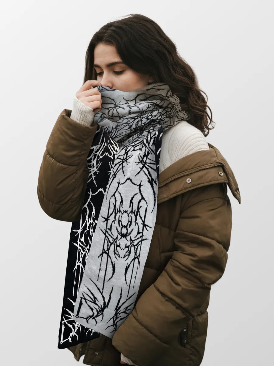 Шарф дрейн двусторонний с принтом y2k