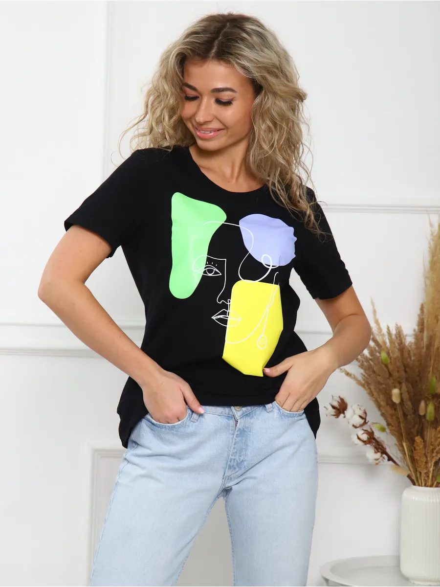 Футболка с принтом больших размеров