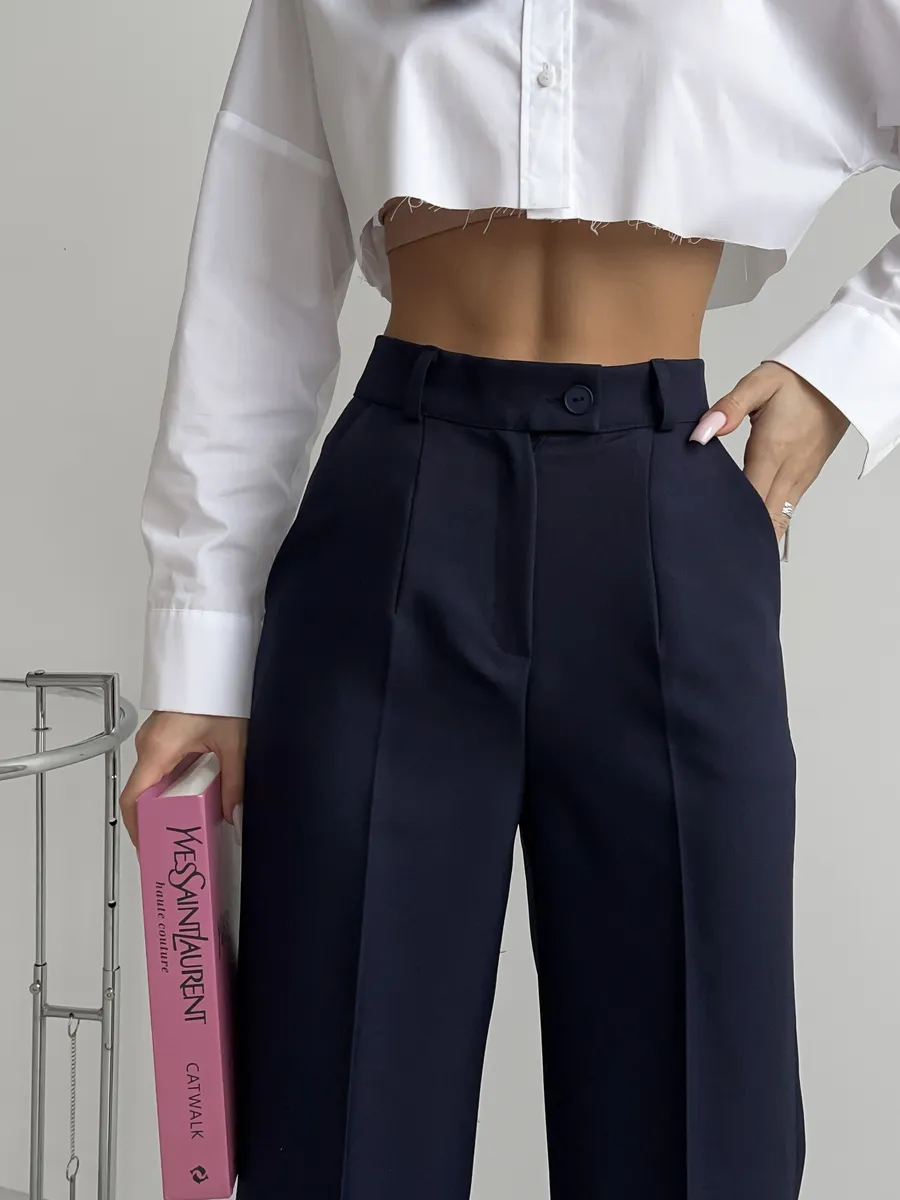 Классические брюки палаццо прямые