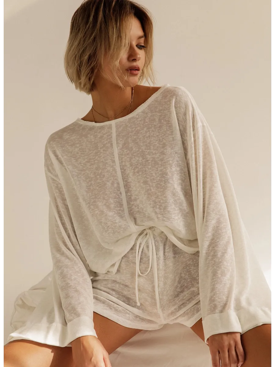 Пижама с шортами полупрозрачная