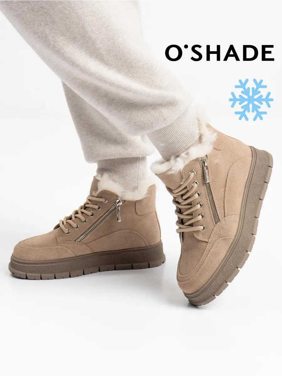 OSHADE Ботинки женские зимние замшевые