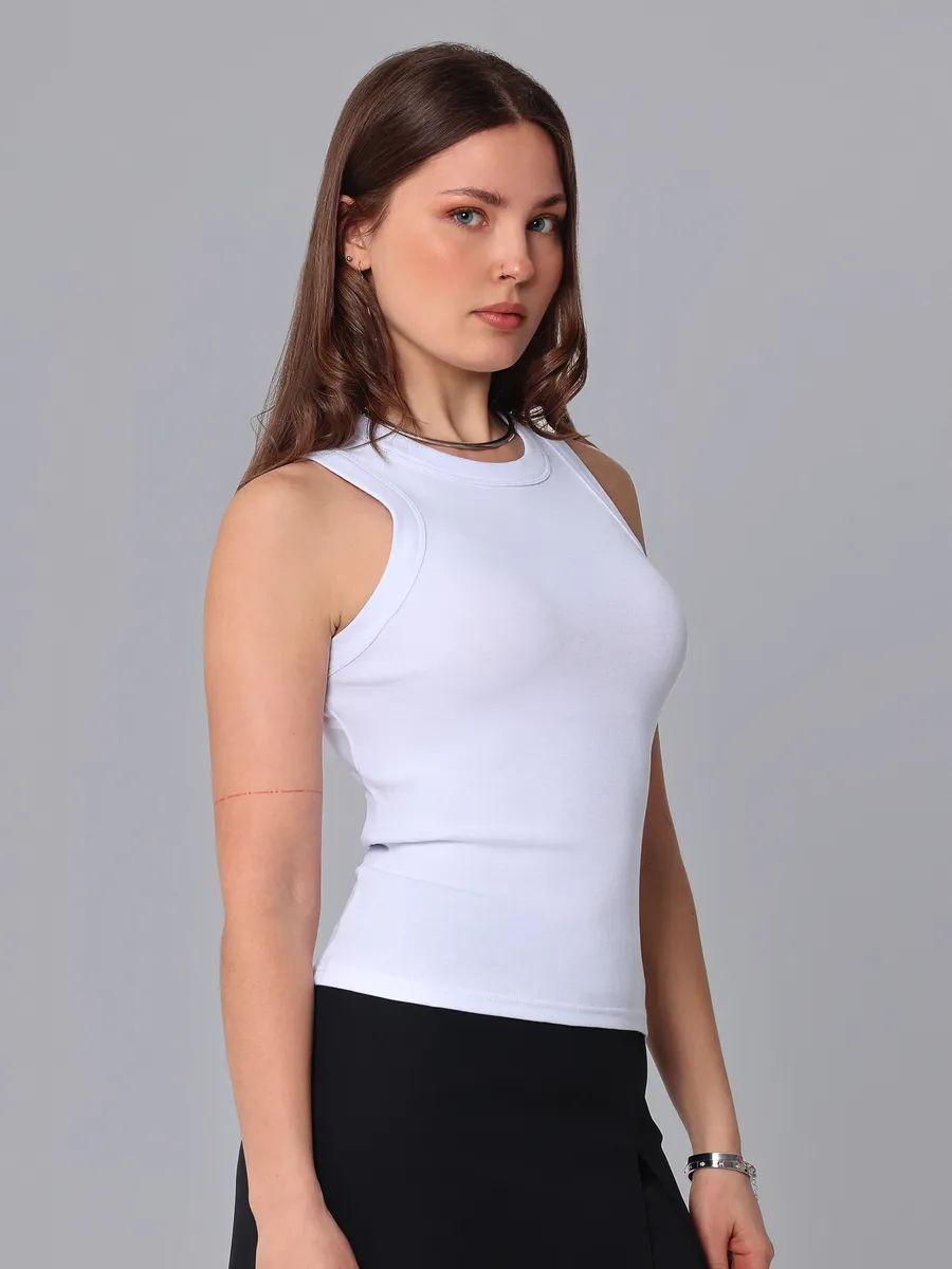 Майка классическая базовая хлопок под пиджак