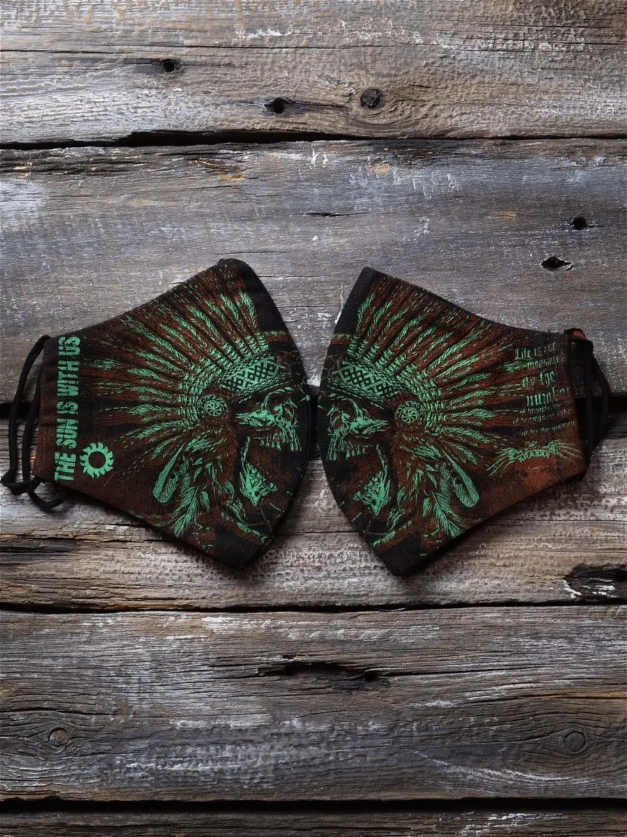 Маска многоразовая с черепами зеркальными