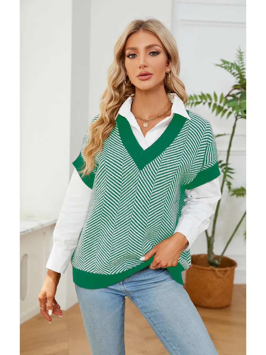 Жилет вязаный оверсайз