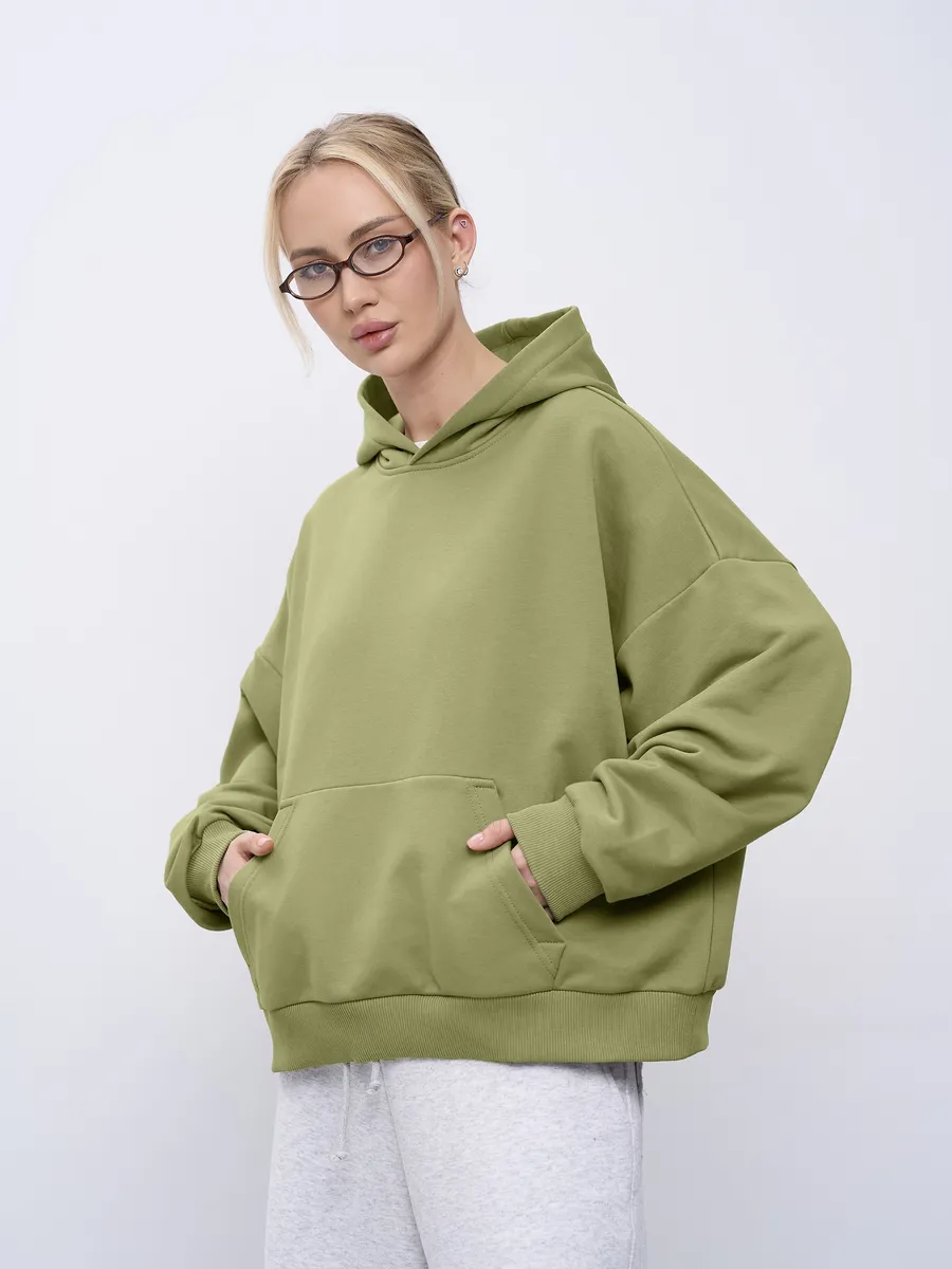 Худи оверсайз с капюшоном без начеса
