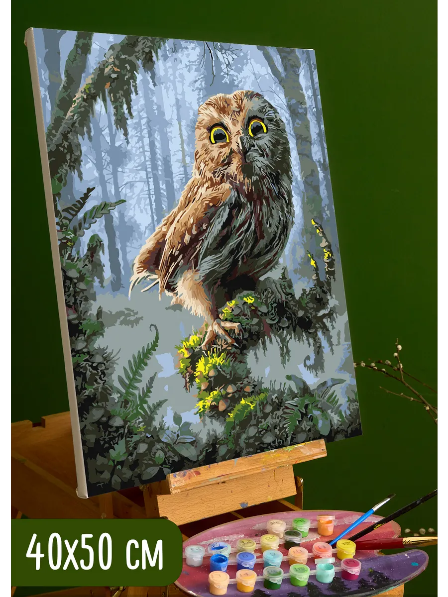 Картина по номерам на холсте Сова