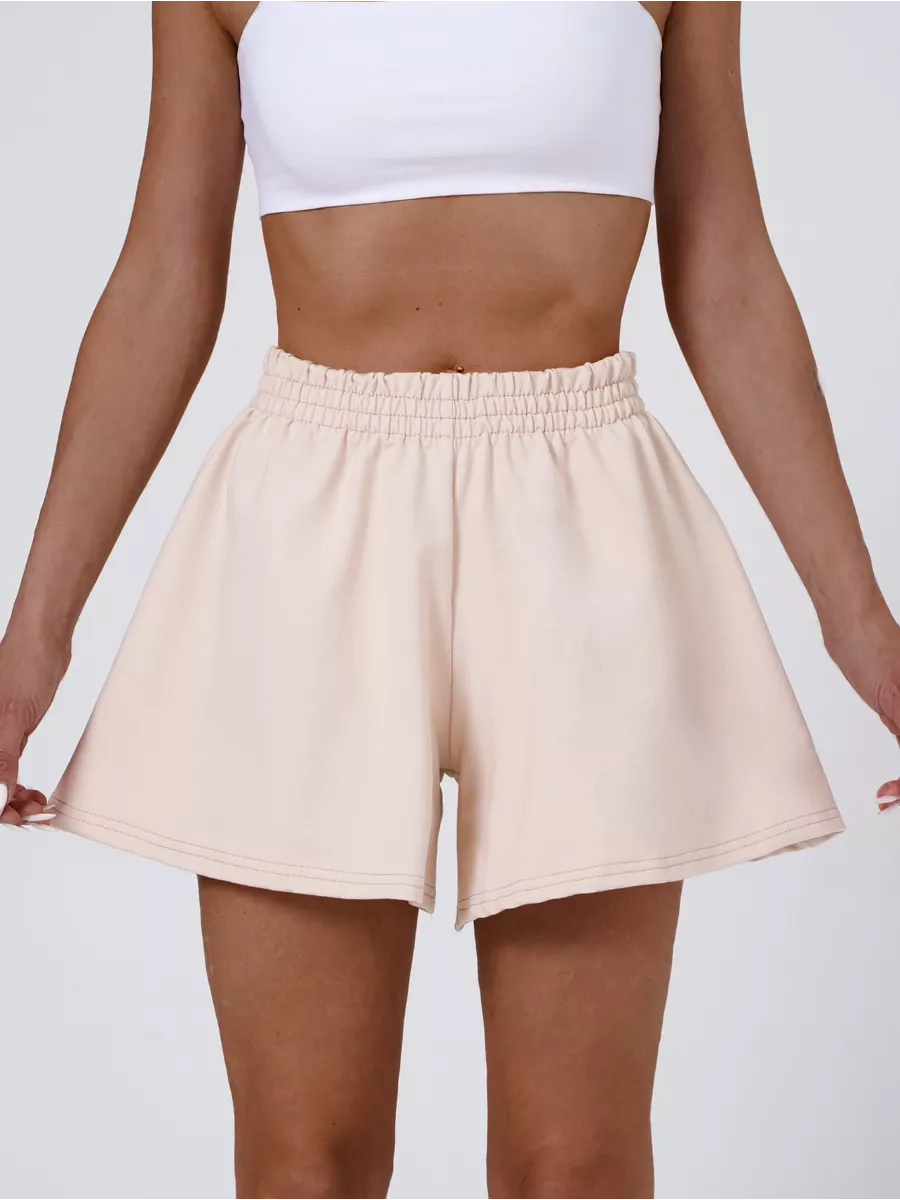 Шорты юбка широкие с высокой посадкой