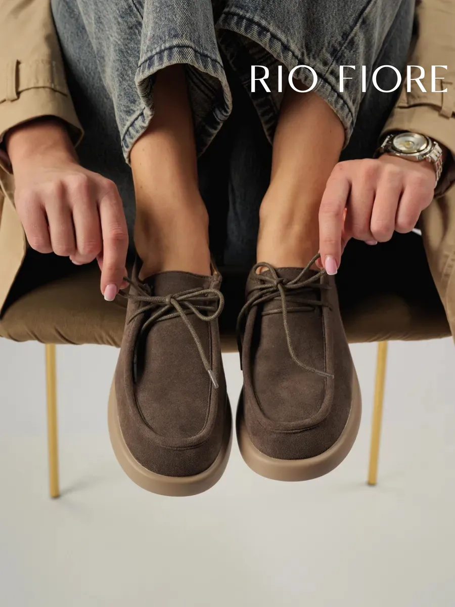 Ботинки демисезонные лоферы замшевые