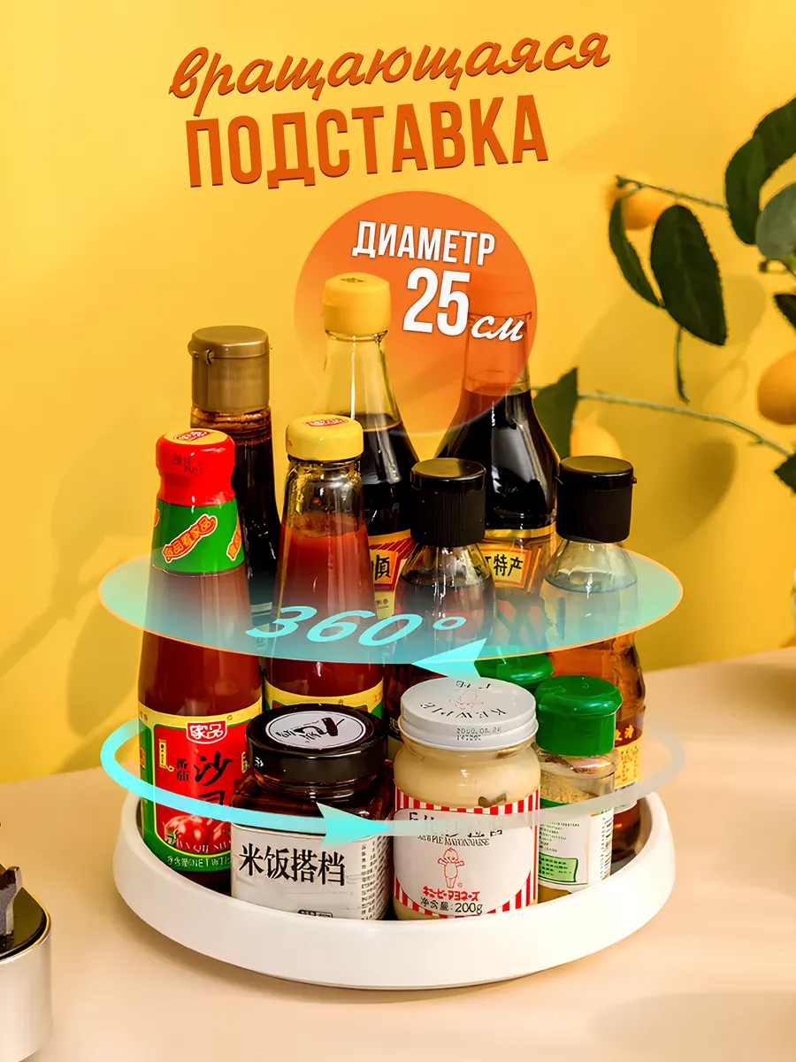 подставка вращающаяся с нескользящей подложкой 25 см