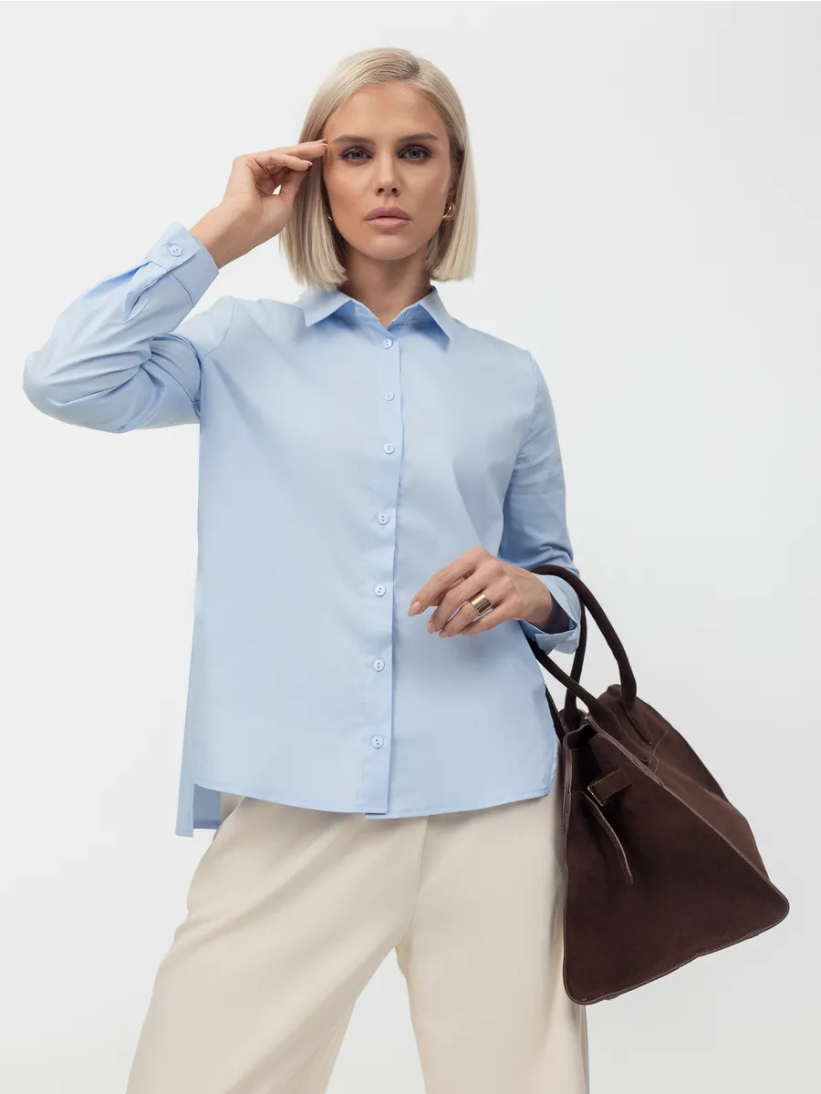 Рубашка офисная хлопковая оверсайз